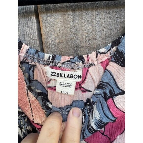 Billabong Floral Print Off Shoulder Ruffle Sleeve Top Large - Picture 3 of 4